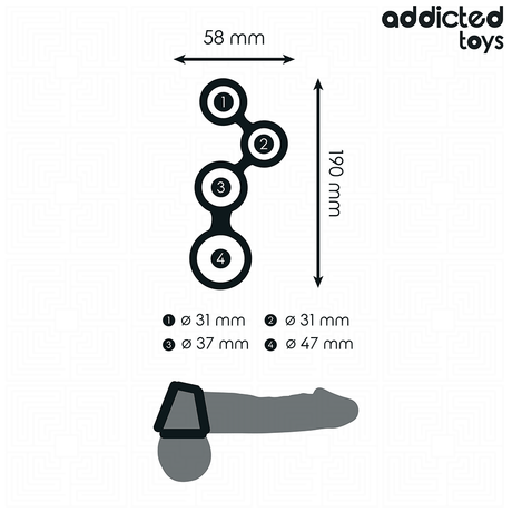 Cockring + séparateur testicules silicone — vue détaillée