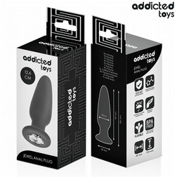Plug anal bijou en silicone taille L 12,6 cm — emballage