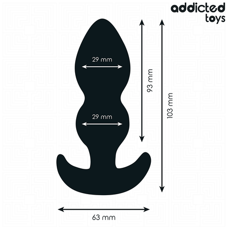Plug anal double boule 10,3 cm — vue détaillée