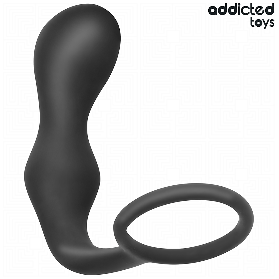 Plug prostatique double boule + cockring — vue de profil