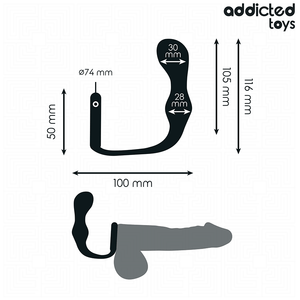 Plug prostatique double boule + cockring — vue détaillée