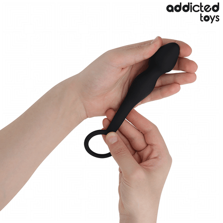 Plug prostatique double boule + cockring — gros plan