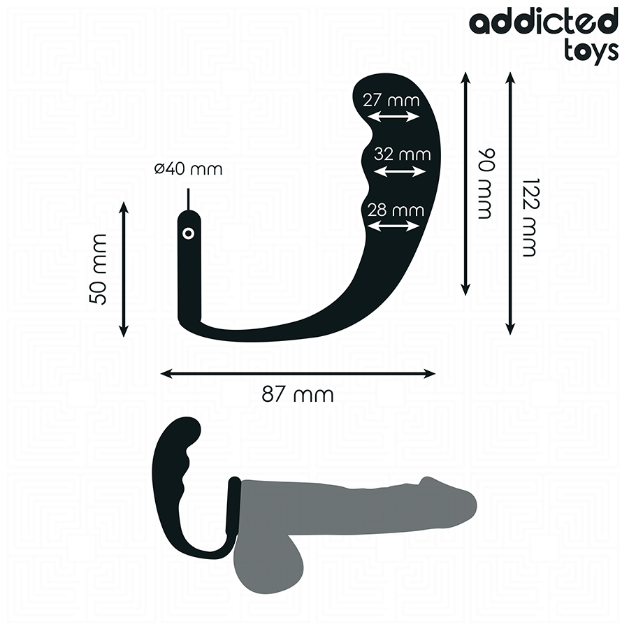 Plug trapu tête bulbeuse + cockring — vue détaillée