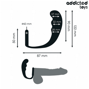 Plug trapu tête bulbeuse + cockring — vue détaillée