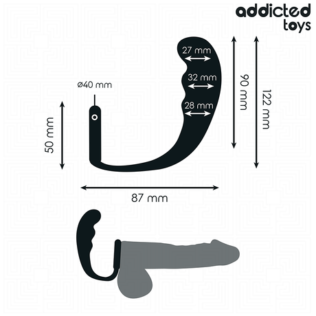 Plug trapu tête bulbeuse + cockring — vue détaillée