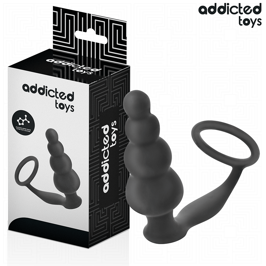 Plug chapelet 4 boules + cockring — Modèle 5 · Addicted Toys · Plugs