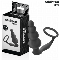 Plug chapelet 4 boules + cockring — Modèle 5 · Addicted Toys · Plugs