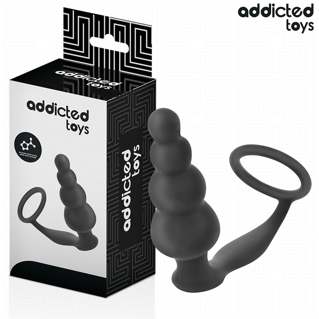Plug chapelet 4 boules + cockring — Modèle 5 · Addicted Toys · Plugs