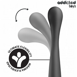 Masseur anal double en silicone souple 22,5 cm — gros plan