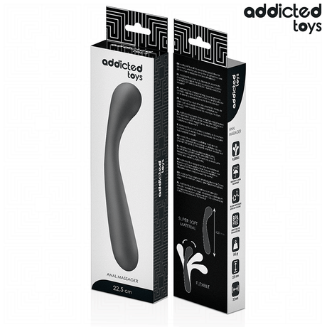 Masseur prostatique courbé silicone souple 22,5 cm — emballage