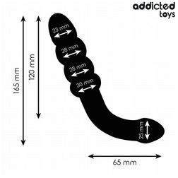 Masseur anal double embout en silicone 19 cm — vue détaillée