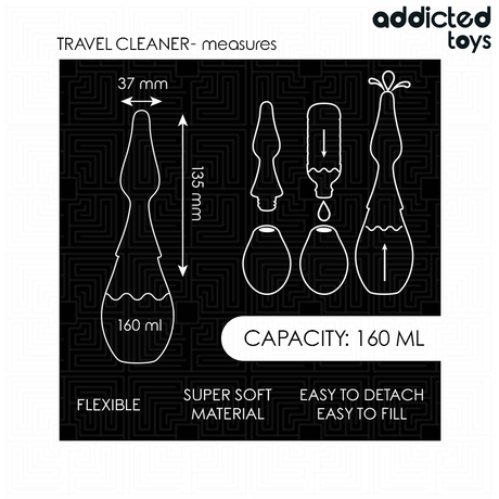 Poire à lavement format voyage en silicone souple 160 ml — en situation