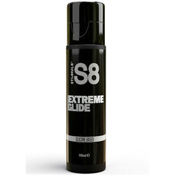 Schwarze Flasche S8 Extreme Glide entspannendes Analgleitgel.