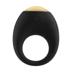 Cockring vibrant Toyjoy rechargeable lumineux — Eclipse en Silicone noir vu de face