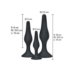 Kit 3 plugs anaux silicone progressifs - emballage