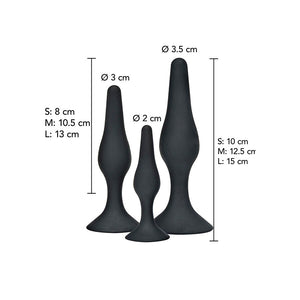 Kit 3 plugs anaux silicone progressifs — emballage