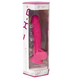 Pink dual-density vibrating dildo 17 cm with remote control — Silexd Model 18