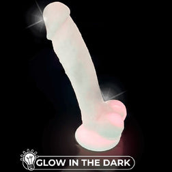 Gode réaliste phosphorescent double densité 17,6 cm — vue de profil