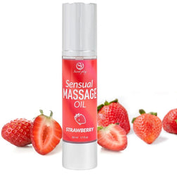 Flacon d’huile de massage Secret Play fraise 50 ml