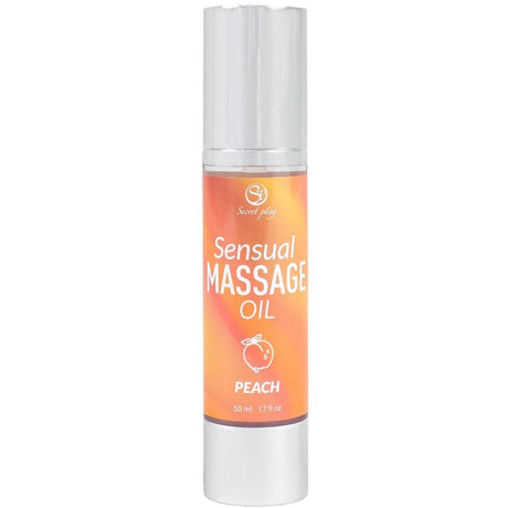 Huile de massage gourmande à la pêche 50 ml vue de face