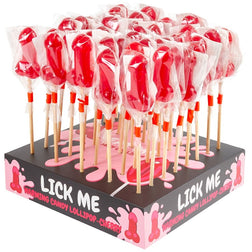 SECRETPLAY PRESENTOIR DE SUCETTES PENIS EN BONBONS A LA CERISES AVEC EFFET DE CHALEUR EPICE 40 UNITES