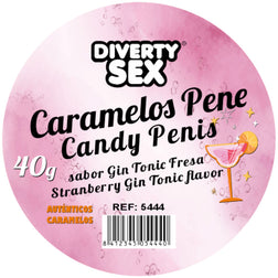 Bonbons pénis gin tonic, pot de 20 — vue de profil