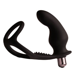Stimulateur prostate vibrant + cockring élastique 10 vitesses USB — Rocks-Off RO-Zen Pro — vue de face