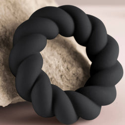 ROCKS OFF ANNEAU DE MASTURBATION EN SILICONE NOIR TWIST