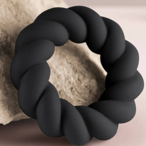 ROCKS OFF ANNEAU DE MASTURBATION EN SILICONE NOIR TWIST