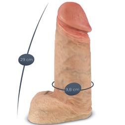Gode XXL réaliste silicone double densité 29 cm — emballage