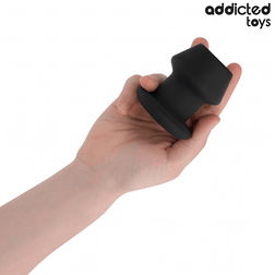 Plug tunnel ouvert silicone taille S 7,5 cm — texture visible