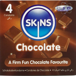 Skins Préservatifs latex aromatisés chocolat 4 unités — Premium en Latex vu de face