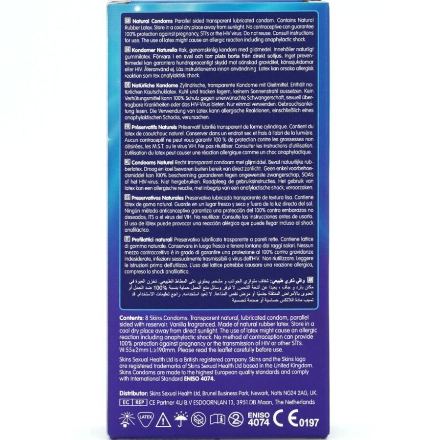 SKINS PRESERVATIFS NATURELS PREMIUM PACK 8