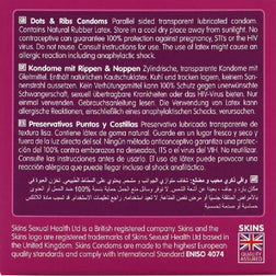 SKINS PACK DE 4 PRESERVATIFS PREMIUM DOTS RIBS