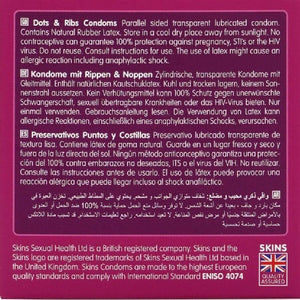 SKINS PACK DE 4 PRESERVATIFS PREMIUM DOTS RIBS