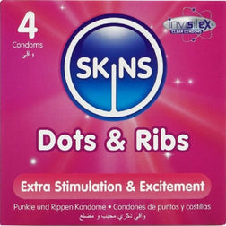 Préservatifs Skins Dots and Ribs, 4 unités — vue de face