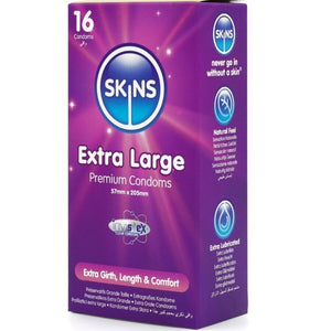 SKINS PACK DE 16 PRESERVATIFS EXTRA LARGES PREMIUM