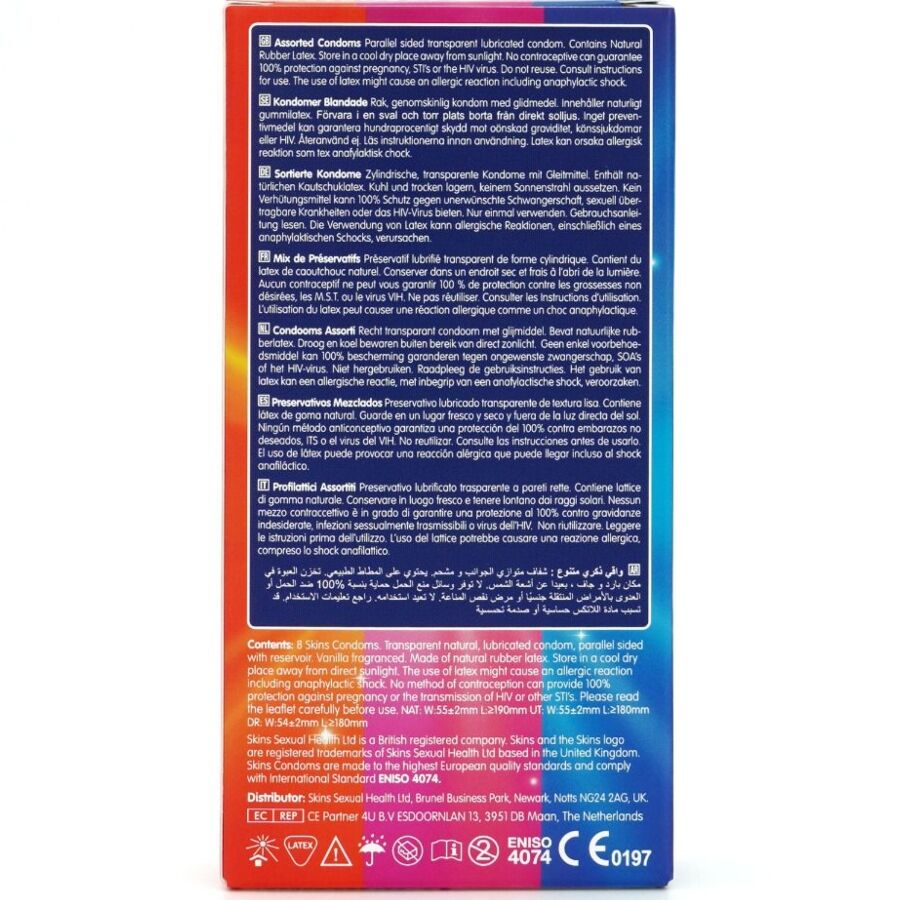 SKINS PACK DE 8 PRESERVATIFS PREMIUM ASSORTIS