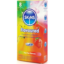 SKINS PACK DE 8 PRESERVATIFS PREMIUM MULTI SAVEURS