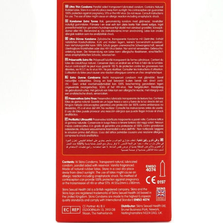 SKINS PACK DE 16 PRESERVATIFS ULTRA FINS PREMIUM