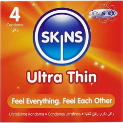 Skins Préservatifs latex ultra-fins 0,055 mm pack 4 — Ultra Thin en Latex vu de face