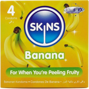 SKINS PACK DE 4 PRESERVATIFS BANANE PREMIUM