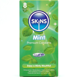 Préservatifs Skins Premium menthe, 8 unités, en latex — vue de face
