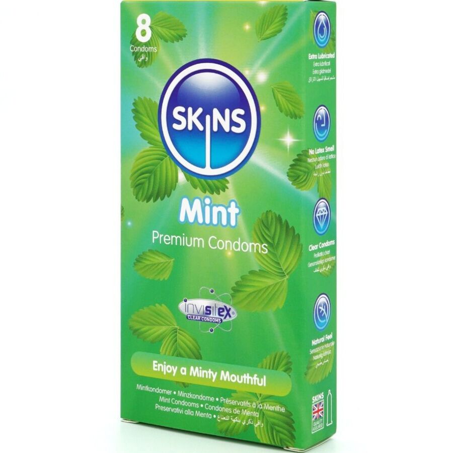 SKINS PACK DE 8 PRESERVATIFS PREMIUM MENTHE