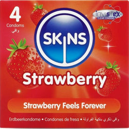 Préservatifs Skins Strawberry, 4 unités, en latex — vue de face