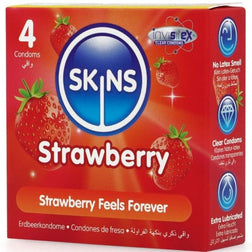 SKINS PACK DE 4 PRESERVATIFS PREMIUM FRAISE