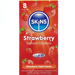 Préservatifs Skins Strawberry, pack 8, en latex — vue de face