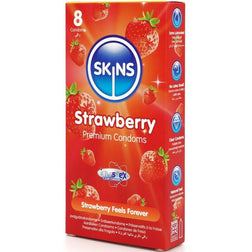SKINS PACK DE 8 PRESERVATIFS PREMIUM FRAISE