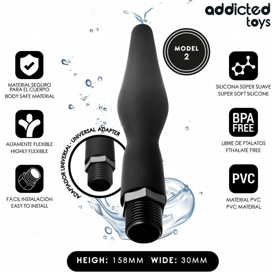 Canule douche anale conique 15,8 cm — vue de profil