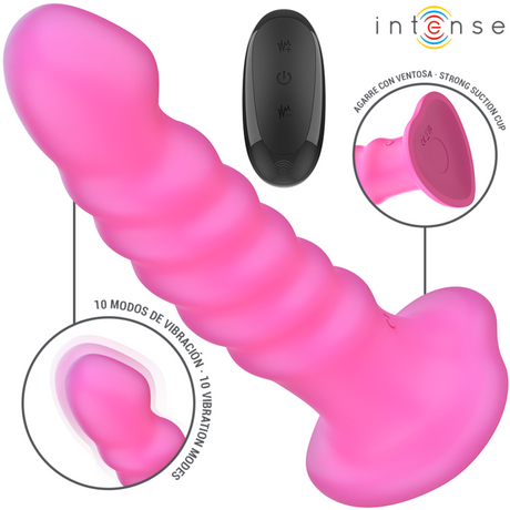 INTENSE CINDY VIBRATEUR TAILLE L DESIGN SPIRALE 10 VIBRATIONS ROSE TELECOMMANDE